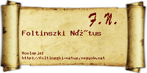 Foltinszki Nétus névjegykártya